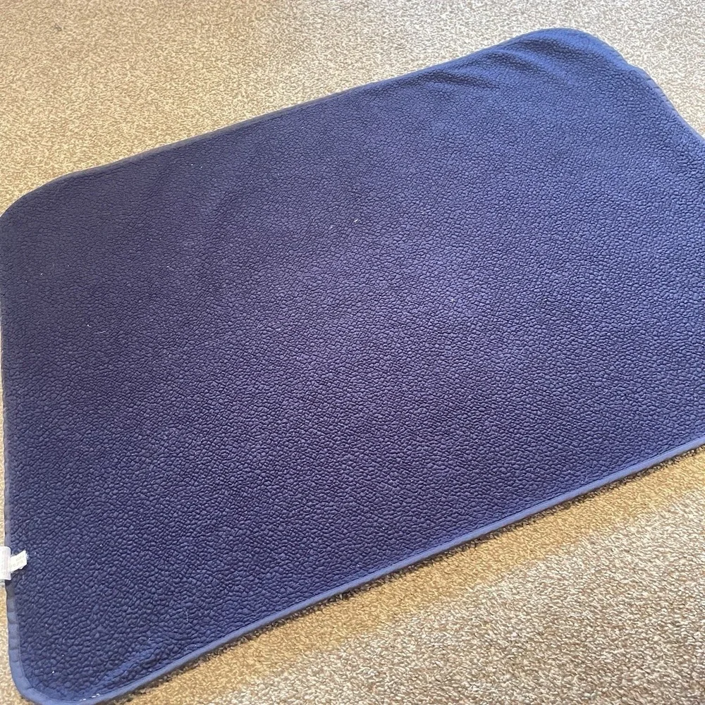 FLAW Carters Elephant Baby Blanket Navy Blue Green Tan Sherpa‎ 30x38